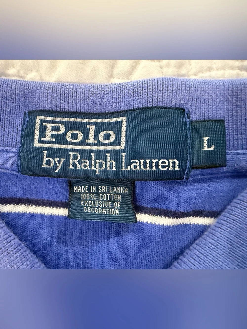 Vintage Polo by Ralph Lauren Blue Striped Pony Polo Shirt Men’s Large